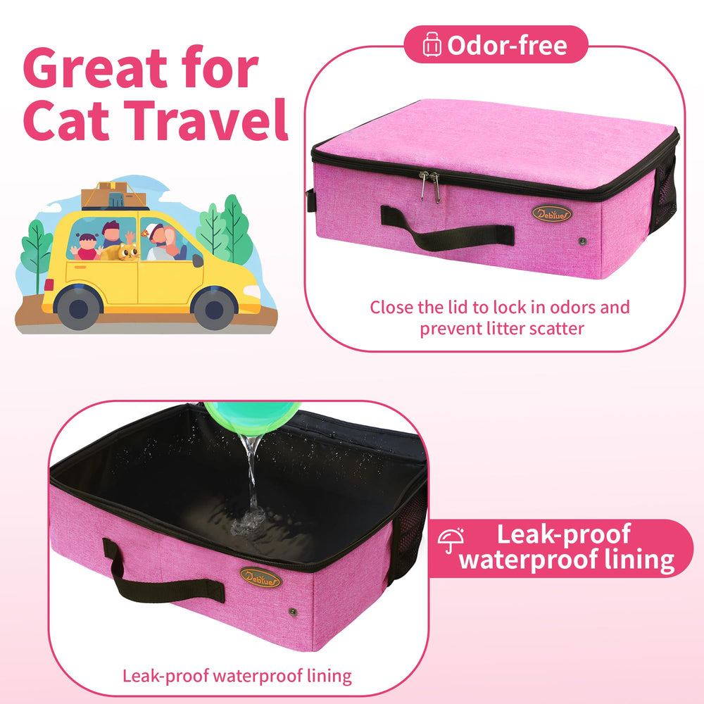 Deblue foldable litter box, compact for easy packing.