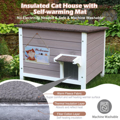 Deblue Ourdoor cat house foam insulation surrounds six sides for warmth.