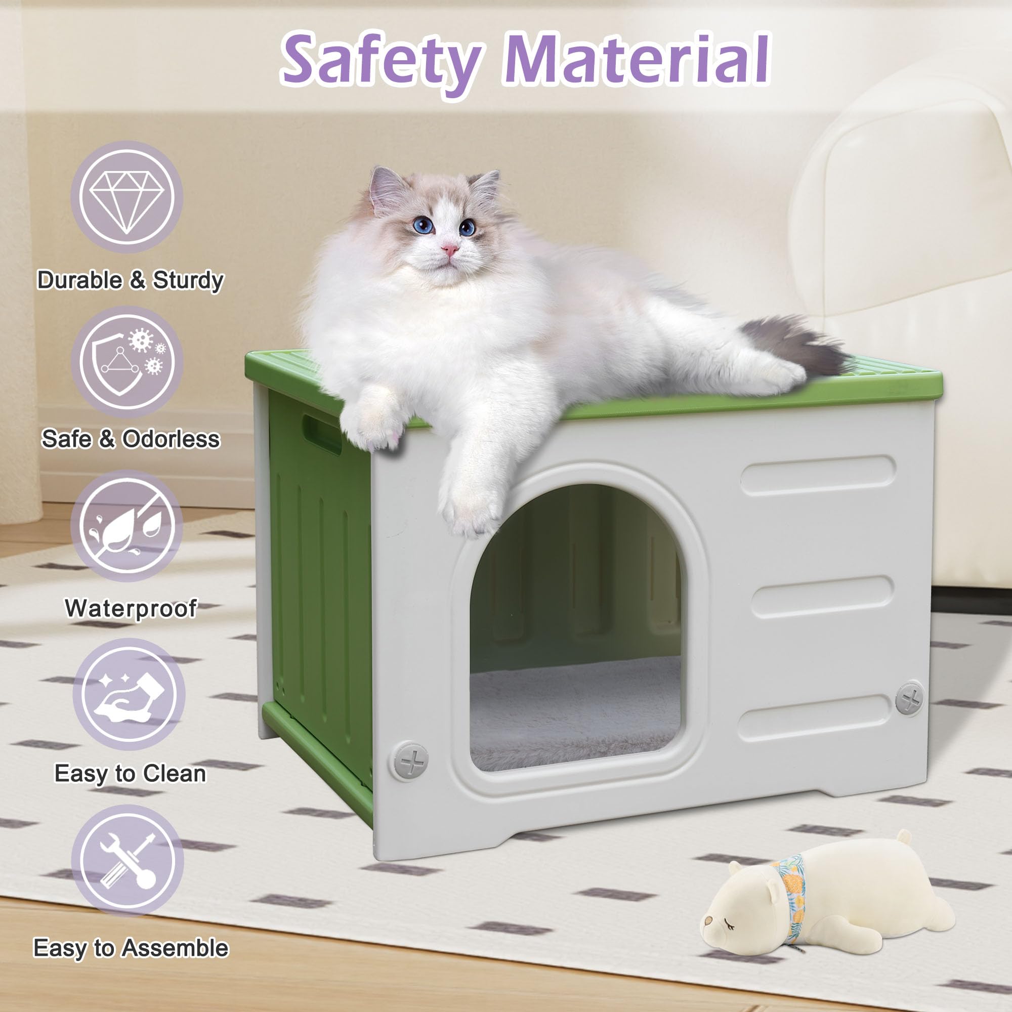 Deblue spacious interior 1-2 cats — fits generous lounging space.