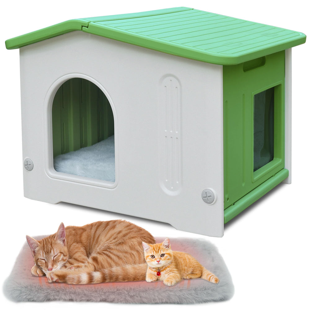 Deblue weatherproof cat house easy-assembly guide simplifies setup