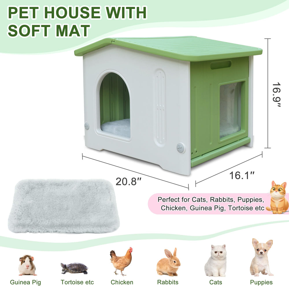 Deblue weatherproof cat house ideal for feral cats in garages or barns