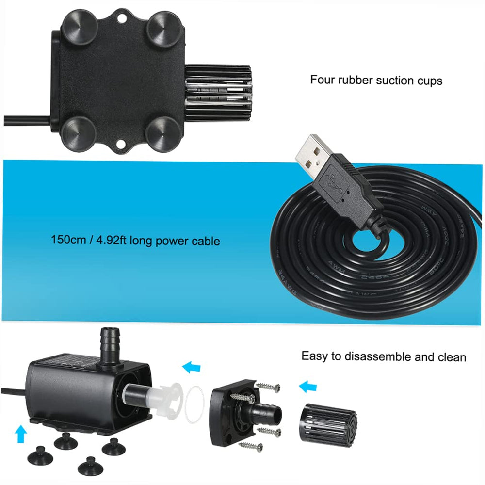Decdeal submersible pump includes a filter to prevent inlet blockage.