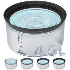 Decflow 1.2-gallon dog water bowl full view showing large capacity for multi-pet homes