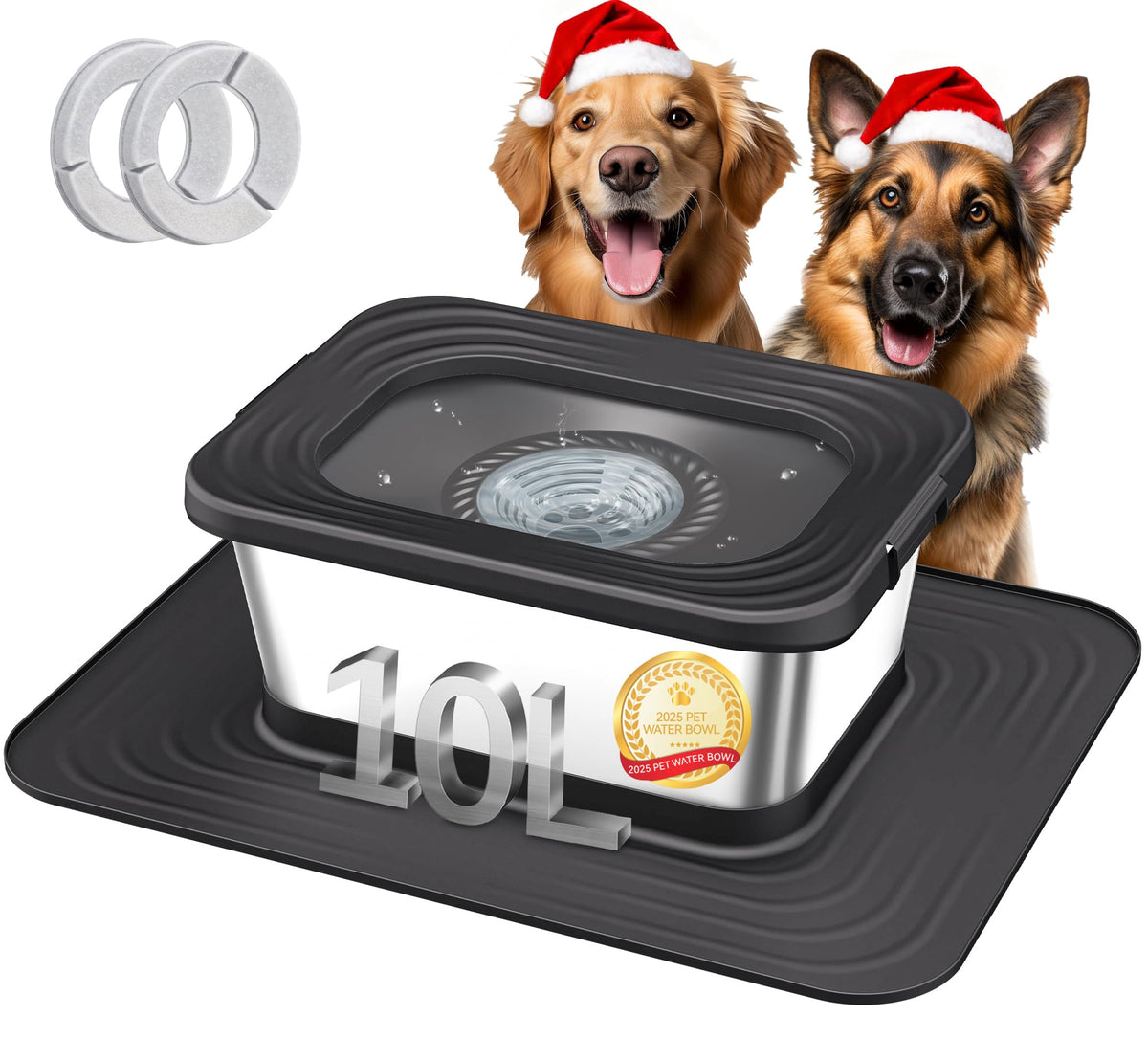 Decflow 10L dog water bowl with large capacity for multi-pet homes.