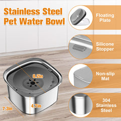 Decflow no-spill design keeps water tidy and floors dry.