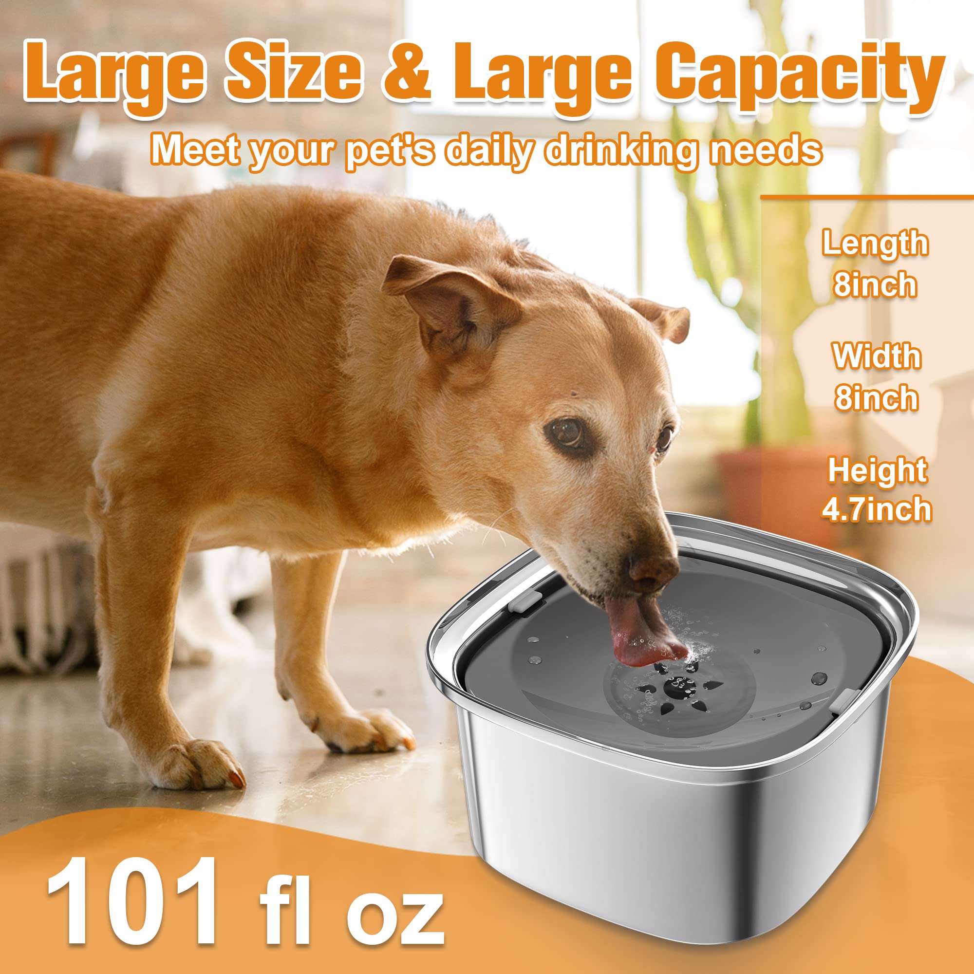 Decflow silicone plug prevents overflow while pets drink calmly.