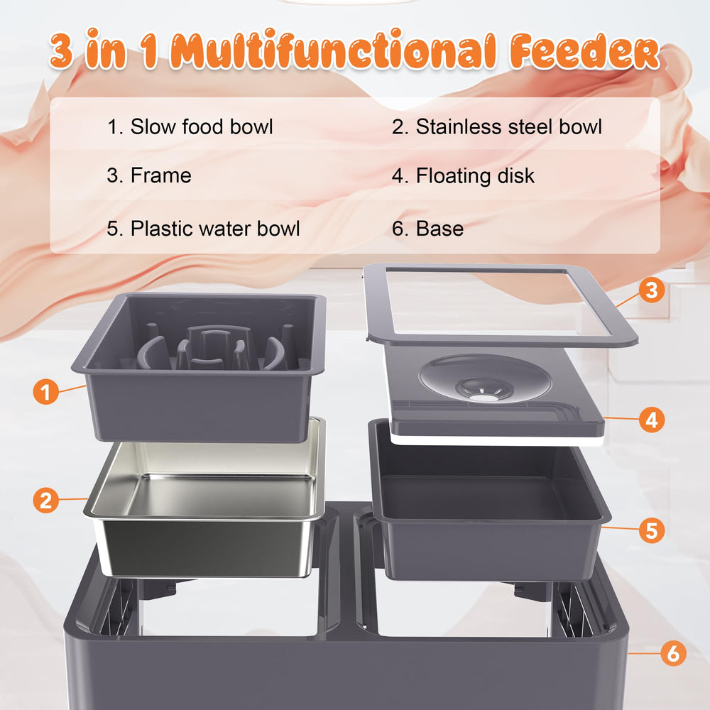 Decflow slow-feeder bowl slows eating pace for calmer digestion.