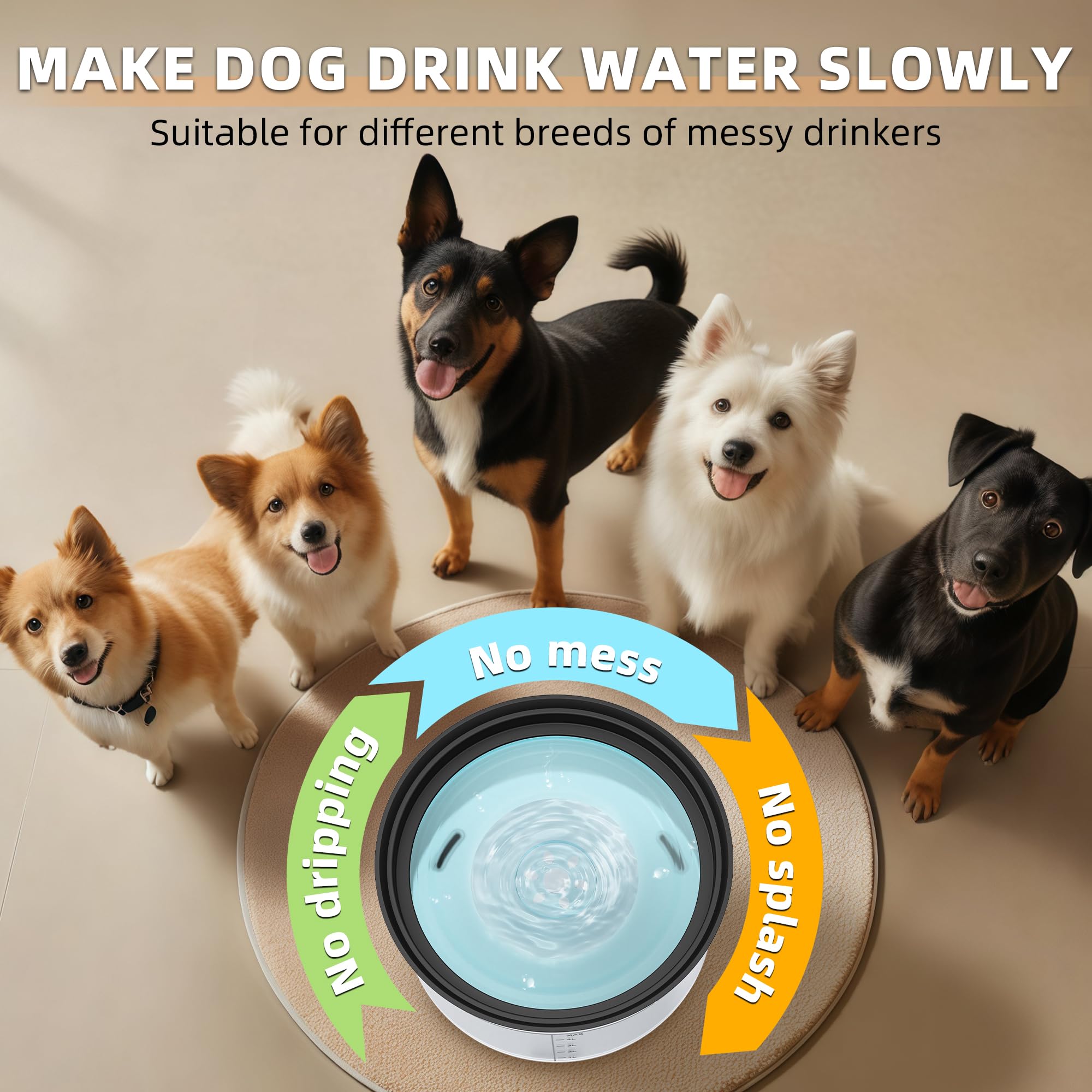 Decflow large-capacity bowl suitable for home and travel with fewer refills