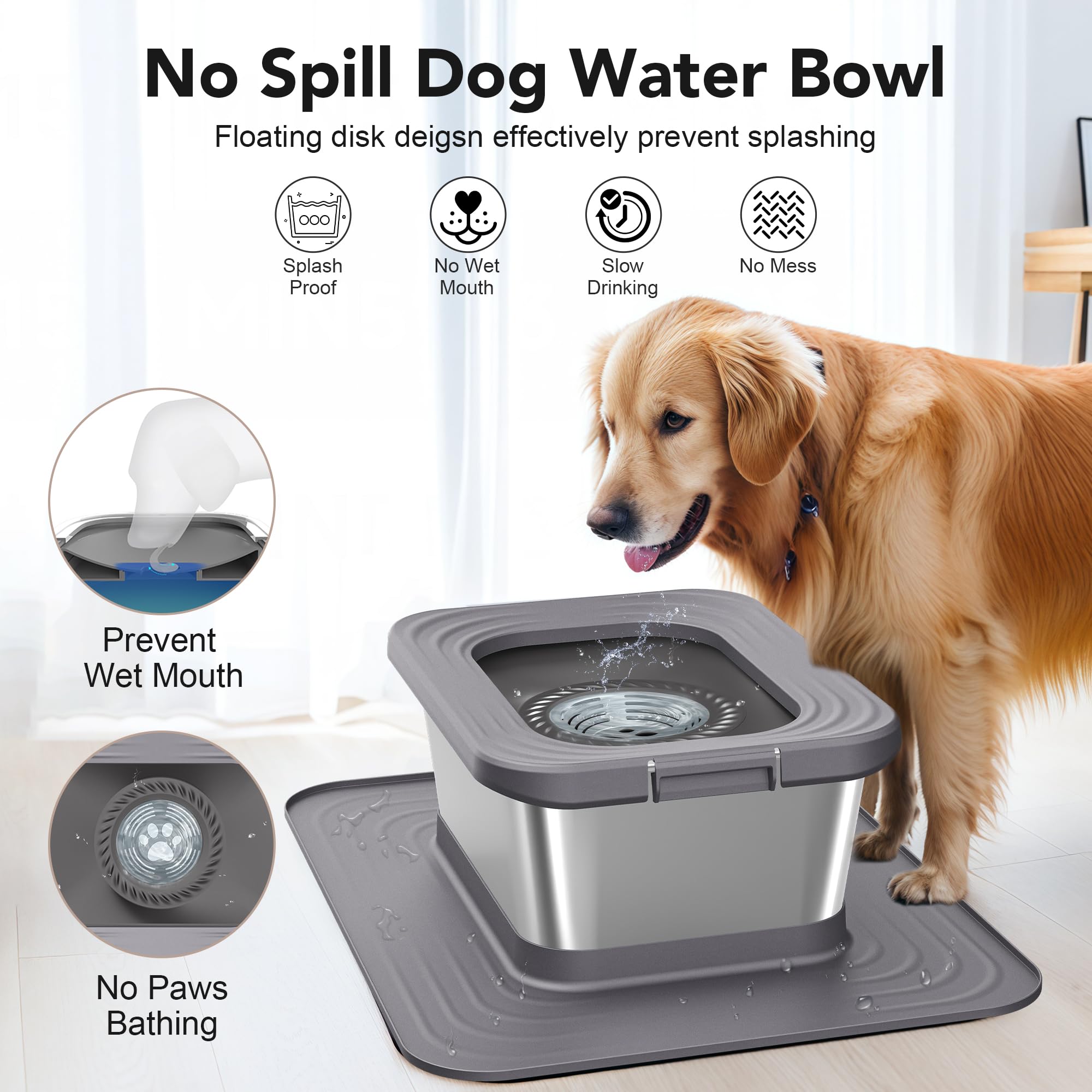 Decflow XXL silicone base mat provides strong floor grip.