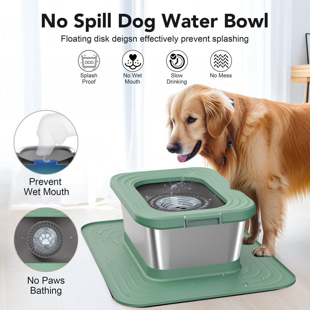 Decflow floating board design slows drinking for cleaner faces and water.