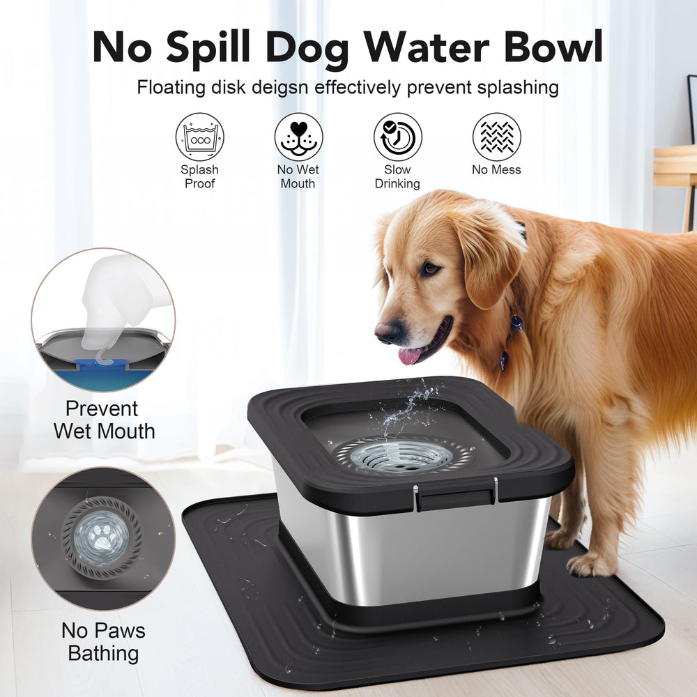 Decflow XXL silicone mat stabilizes the bowl and protects floors.
