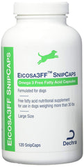 Dechra Eicosa3FF SnipCaps cap-pour for large dogs over 30 lbs supports healthy skin and coat.