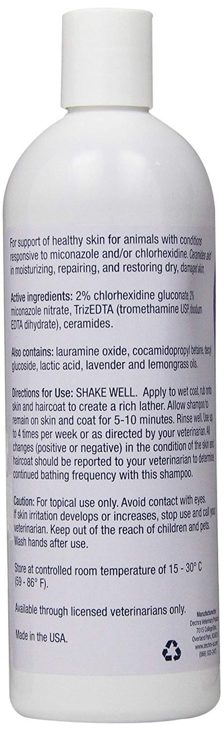 Creamy lather from Dechra MiconaHex + Triz Shampoo for cleansing.