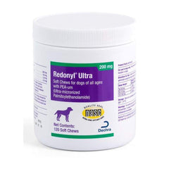 Dechra Redonyl Ultra Soft Chews bottle, easy skin-support for dogs with seasonal allergies.