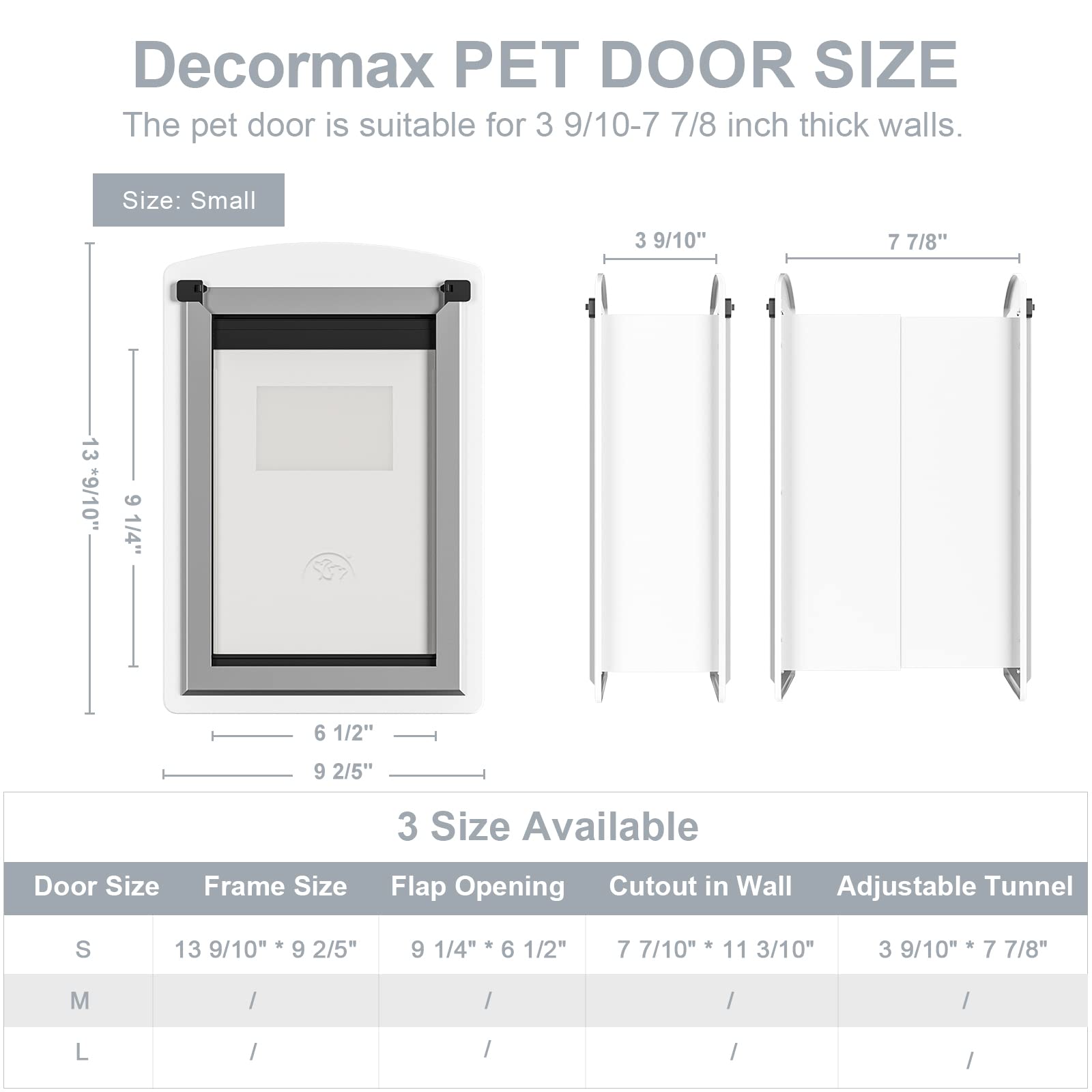 Decormax cat door wall double magnetic flaps seal weather and cut drafts