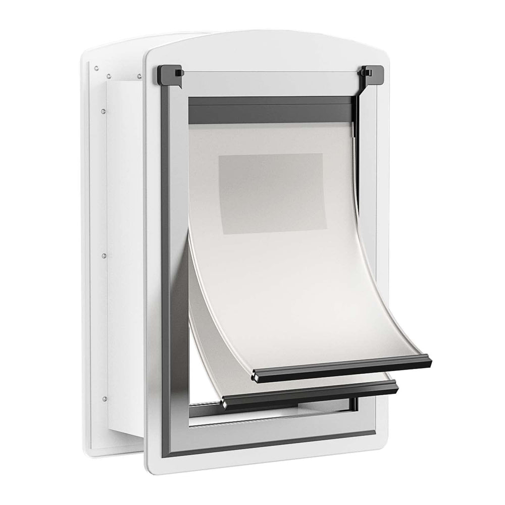 Decormax cat door wall milky white finish blends with decor
