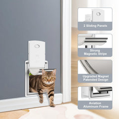Decormax cat door wall steel frame closeup shows rugged durability