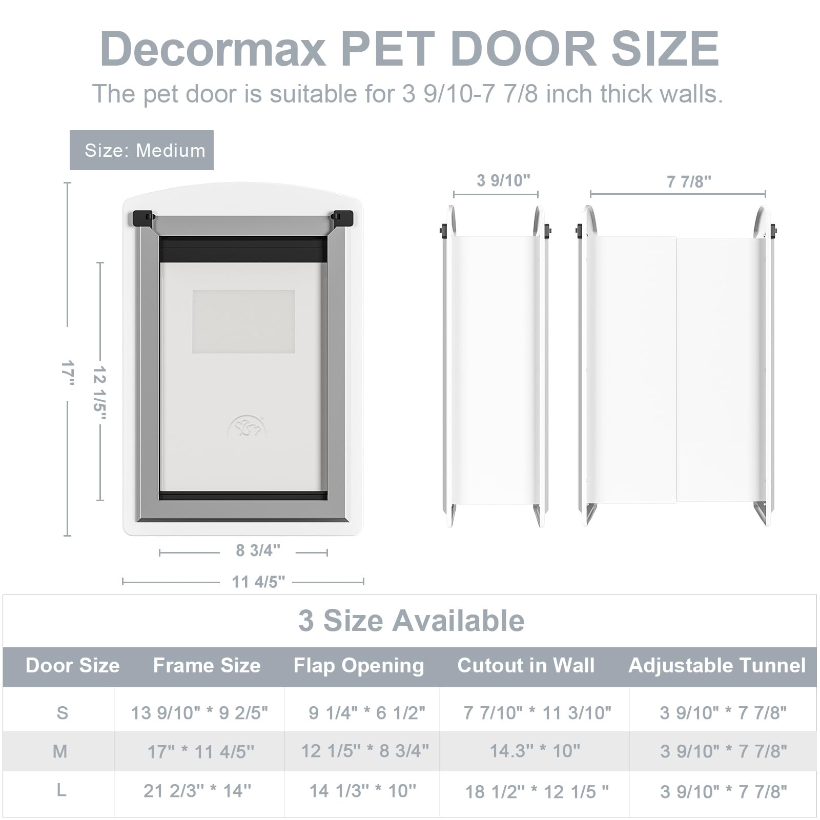 Decormax steel dog door double magnetic flaps ensures weather-tight seal against the elements.
