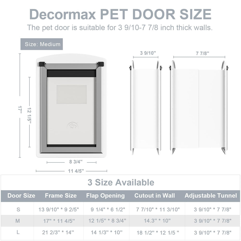 Decormax steel dog door double magnetic flaps ensures weather-tight seal against the elements.