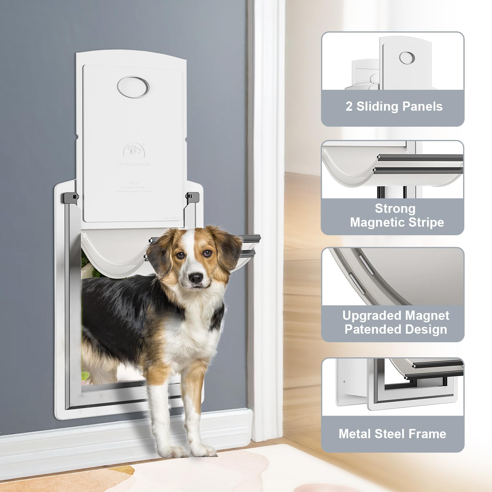 Decormax steel dog door wall opening highlights easy canine entry and wall-fit versatility.