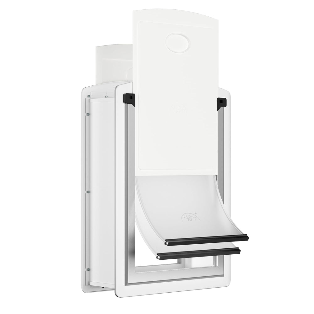 Decormax steel dog door wall profile shows a rugged frame for lasting pet access.