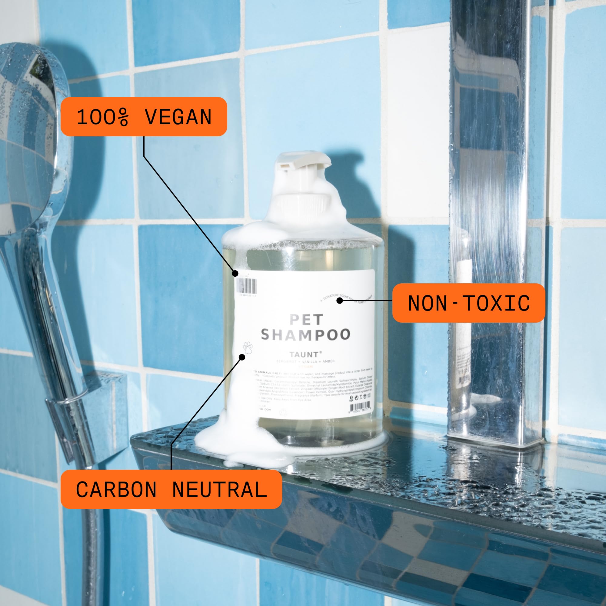 DedCool pet shampoo pour captures easy application during grooming session