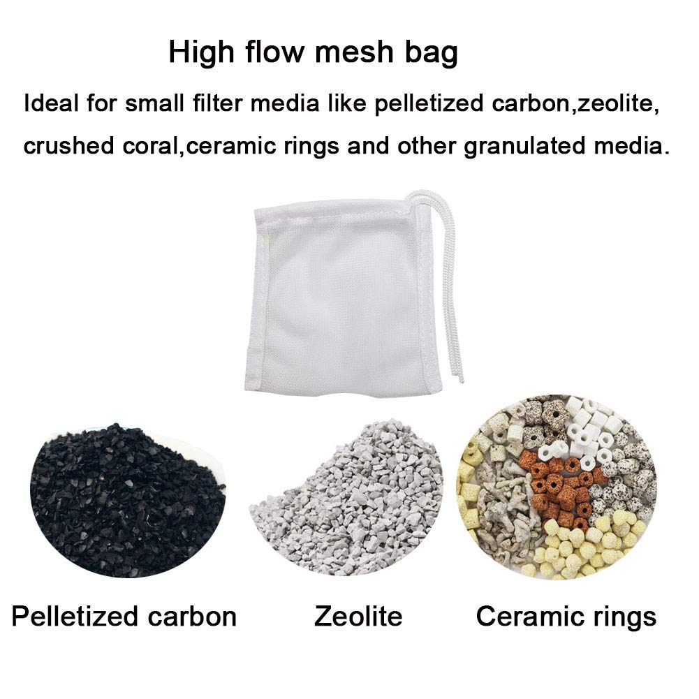 DEECOOYA high-flow nylon mesh closeup highlights efficient water flow for powerful aquarium filtration.