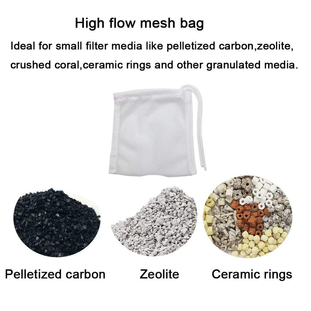 DEECOOYA high-flow nylon mesh closeup highlights efficient water flow for powerful aquarium filtration.