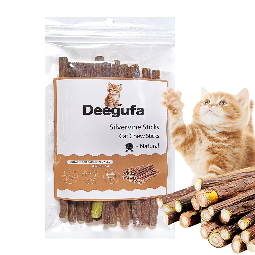 Deegufa silvervine sticks pack — natural cat chew set for interactive play.