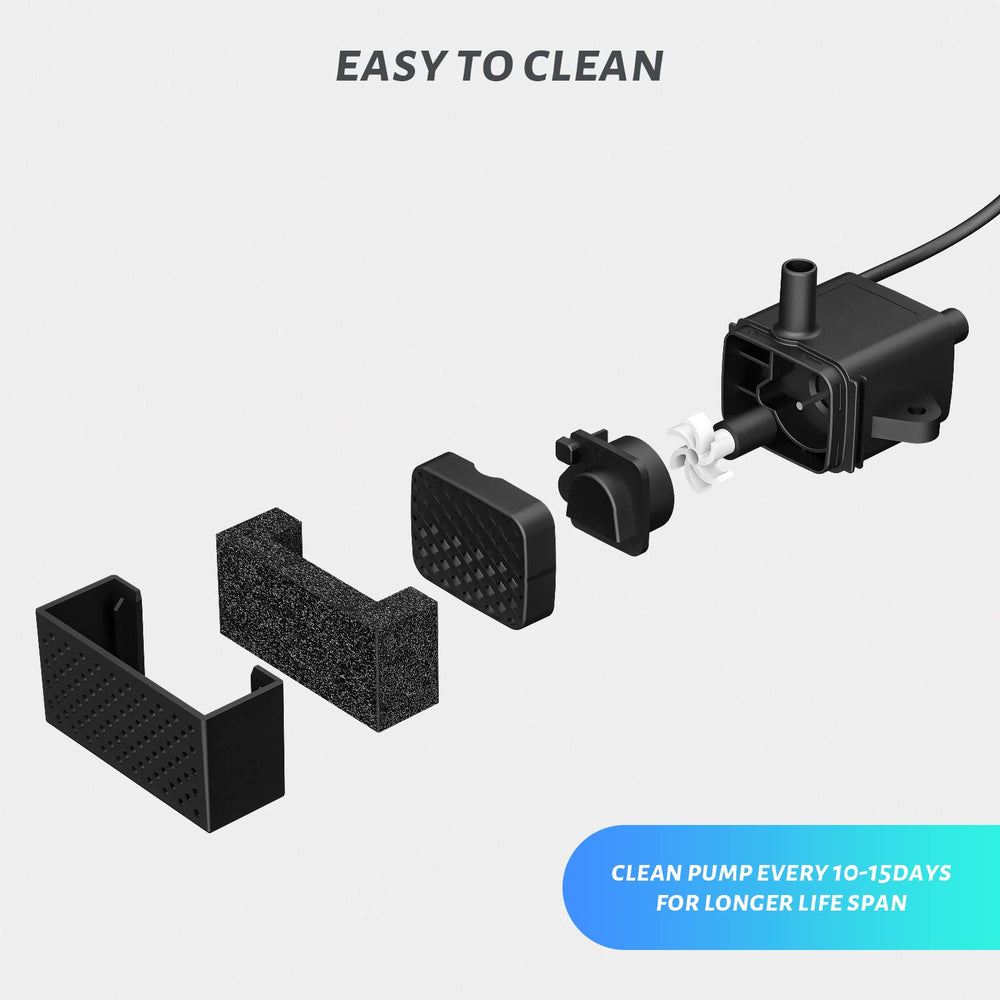 DEEIPET replacement pump smart sensor detects low water to prevent damage.