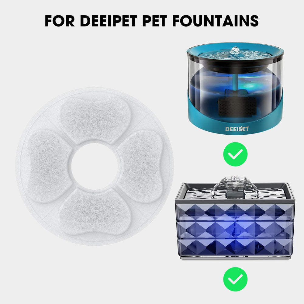 DEEIPET usage guide image shows rinsing and 20–30 day replacement tips