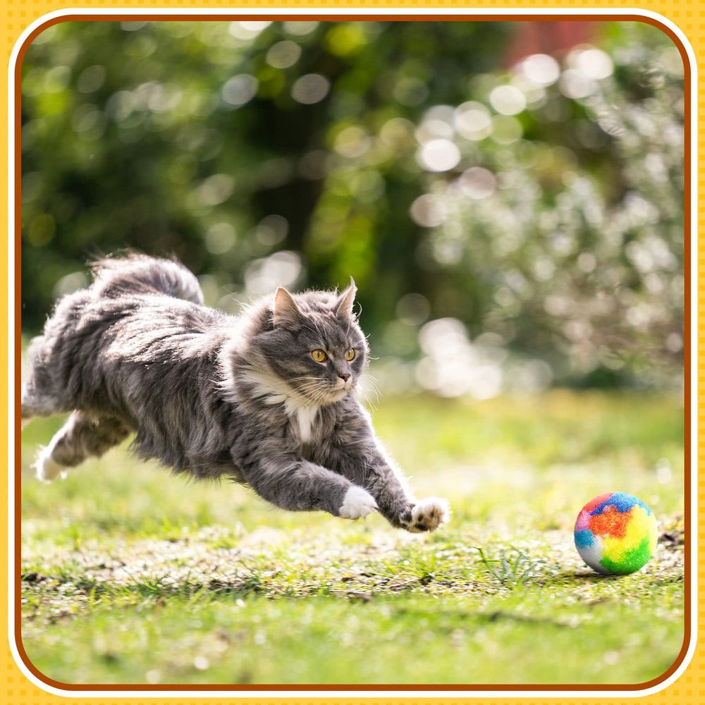 Deekin yarn pom poms are safe props for supervised play and gentle handling.