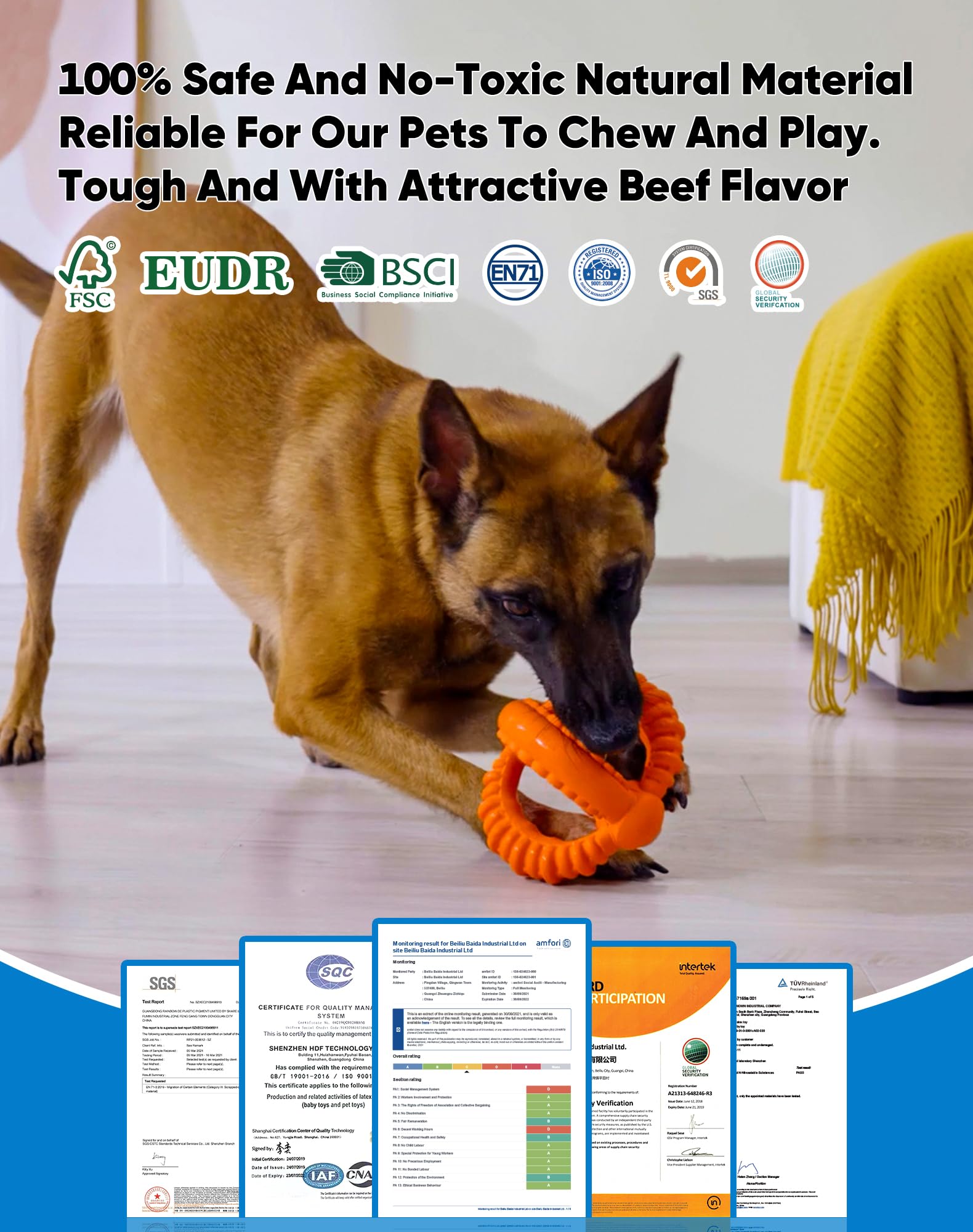 Deeow Chew Proof Toy lock-together feature for a tug of war setup.
