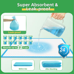 Deep Dear leak proof back layer demonstrates floor protection from leaks.