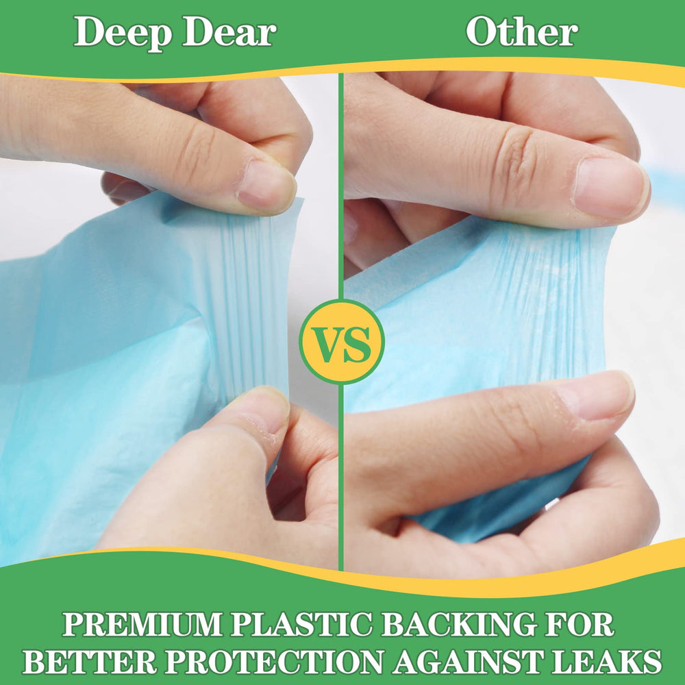 DEEP DEAR dog pads leak-proof back view protects floors.