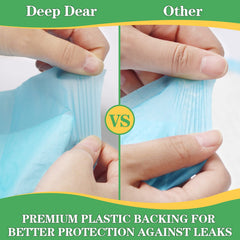 DEEP DEAR dog pads leak-proof back view protects floors.