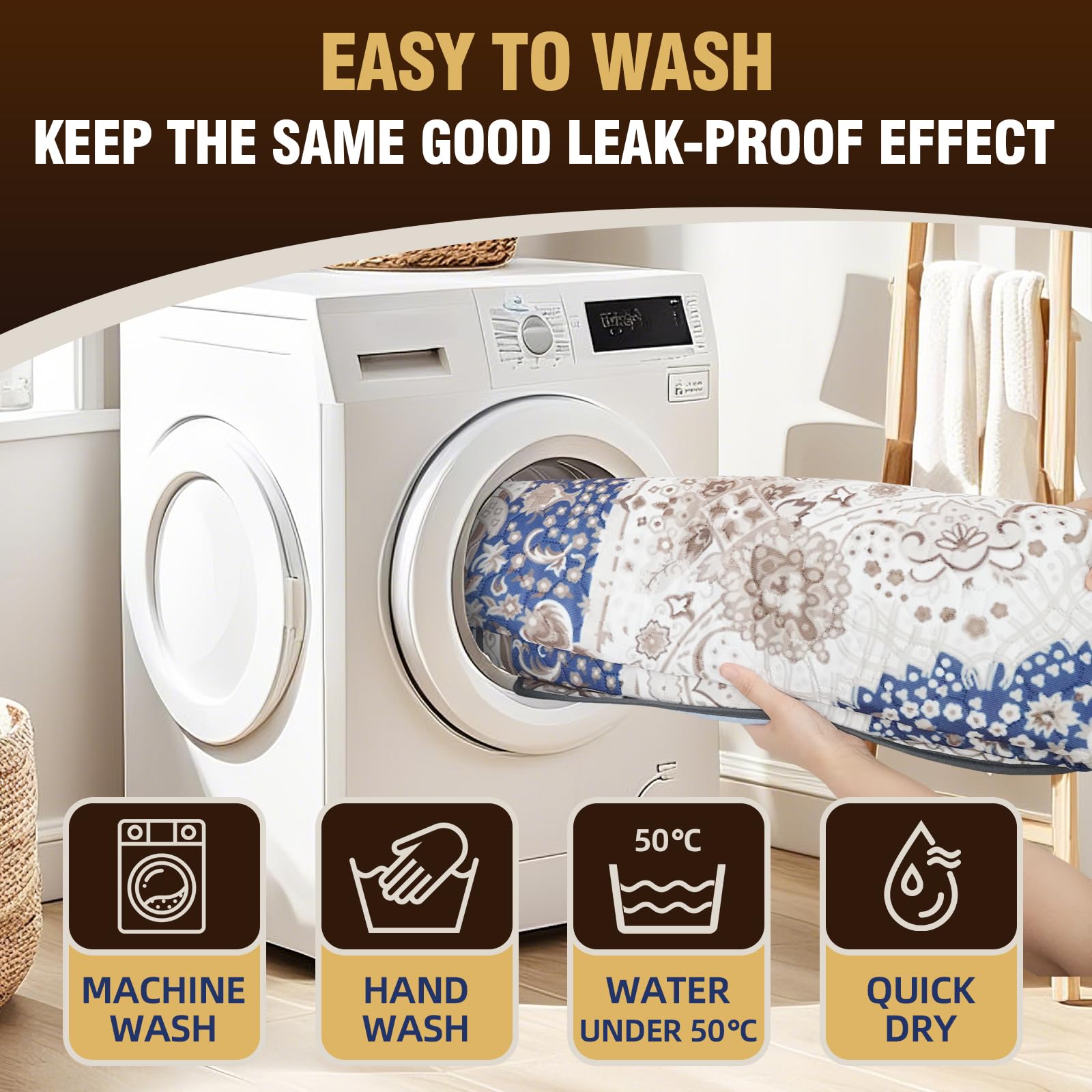 Deep Dear Eco-friendly washable pads feature reusable design for sustainable home use.