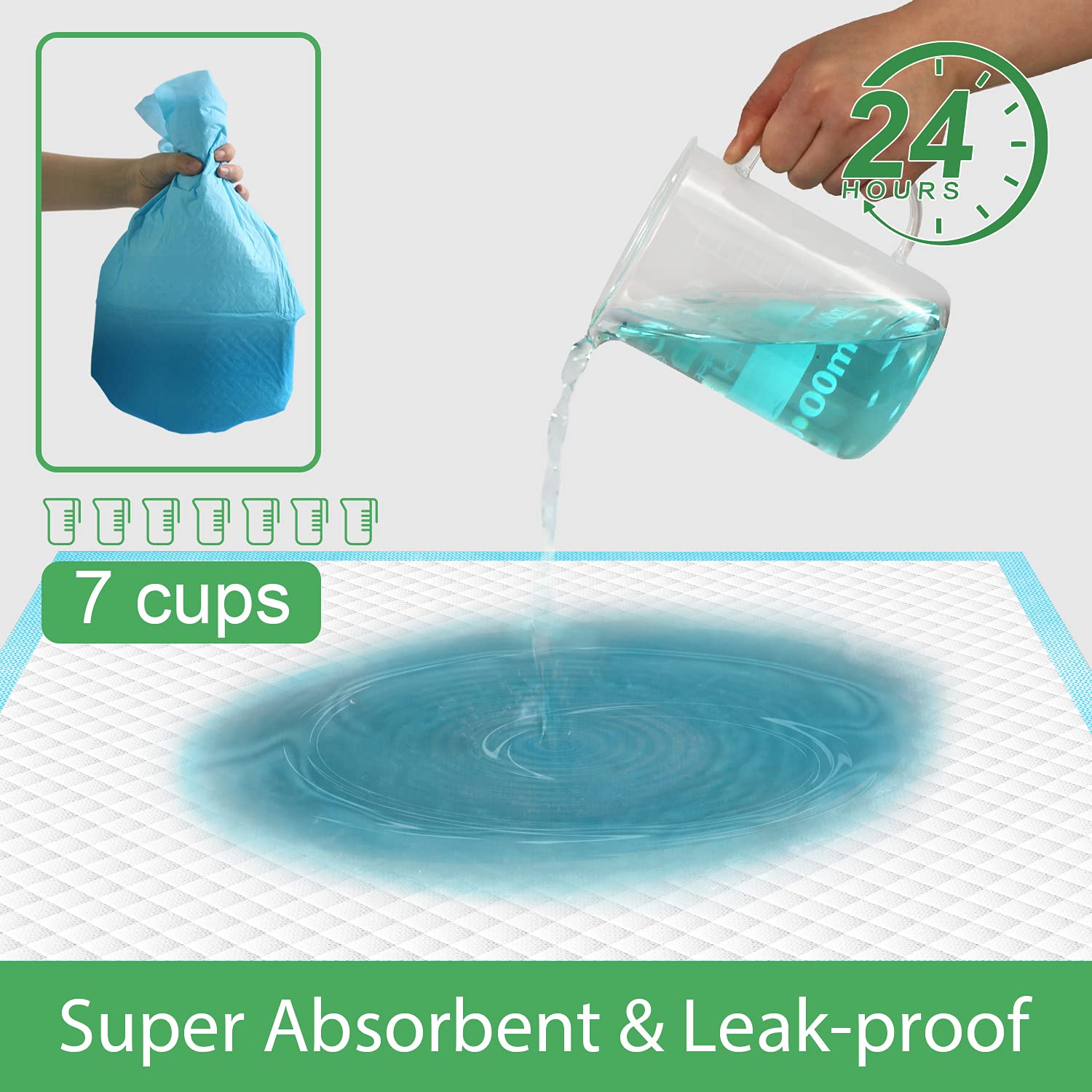 Deep Dear leak-proof backsheet protects floors with tear resistance.