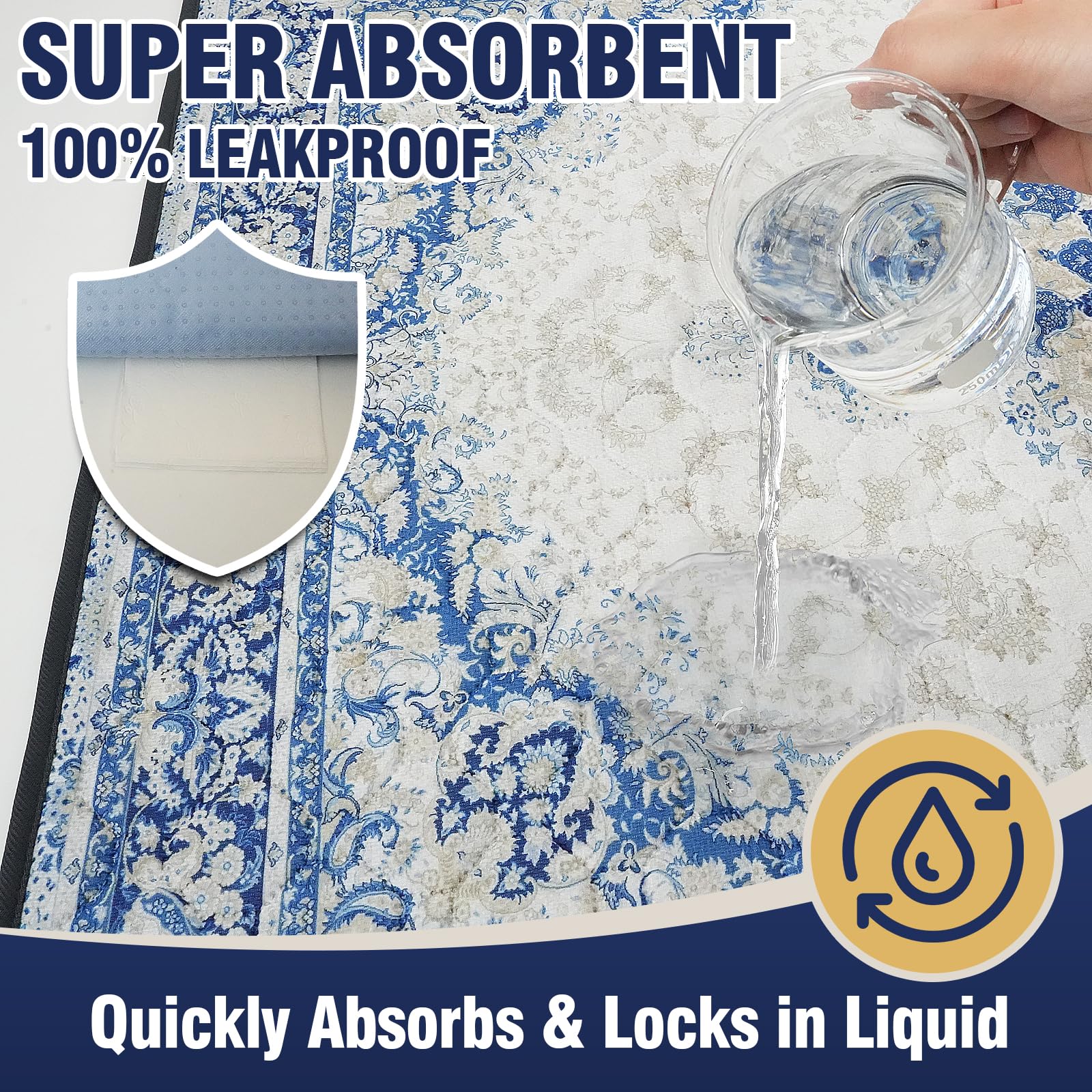 Deep Dear four-layer-absorption pad delivers quick containment of accidents.
