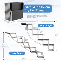 DeerGym dog stairs support up to 230 pounds, sturdy access.