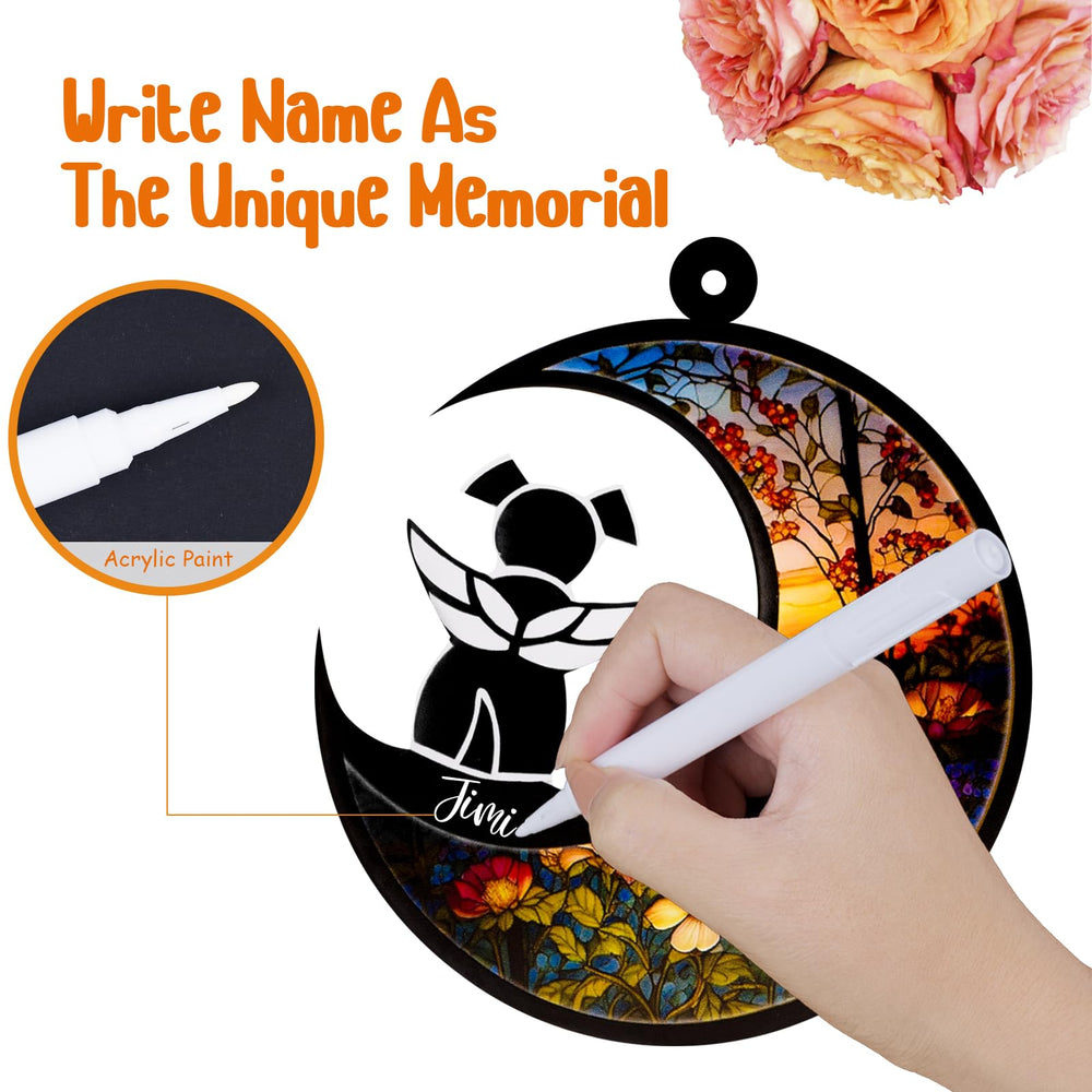 DeerZone dog memorial suncatcher custom name text enhances personalization
