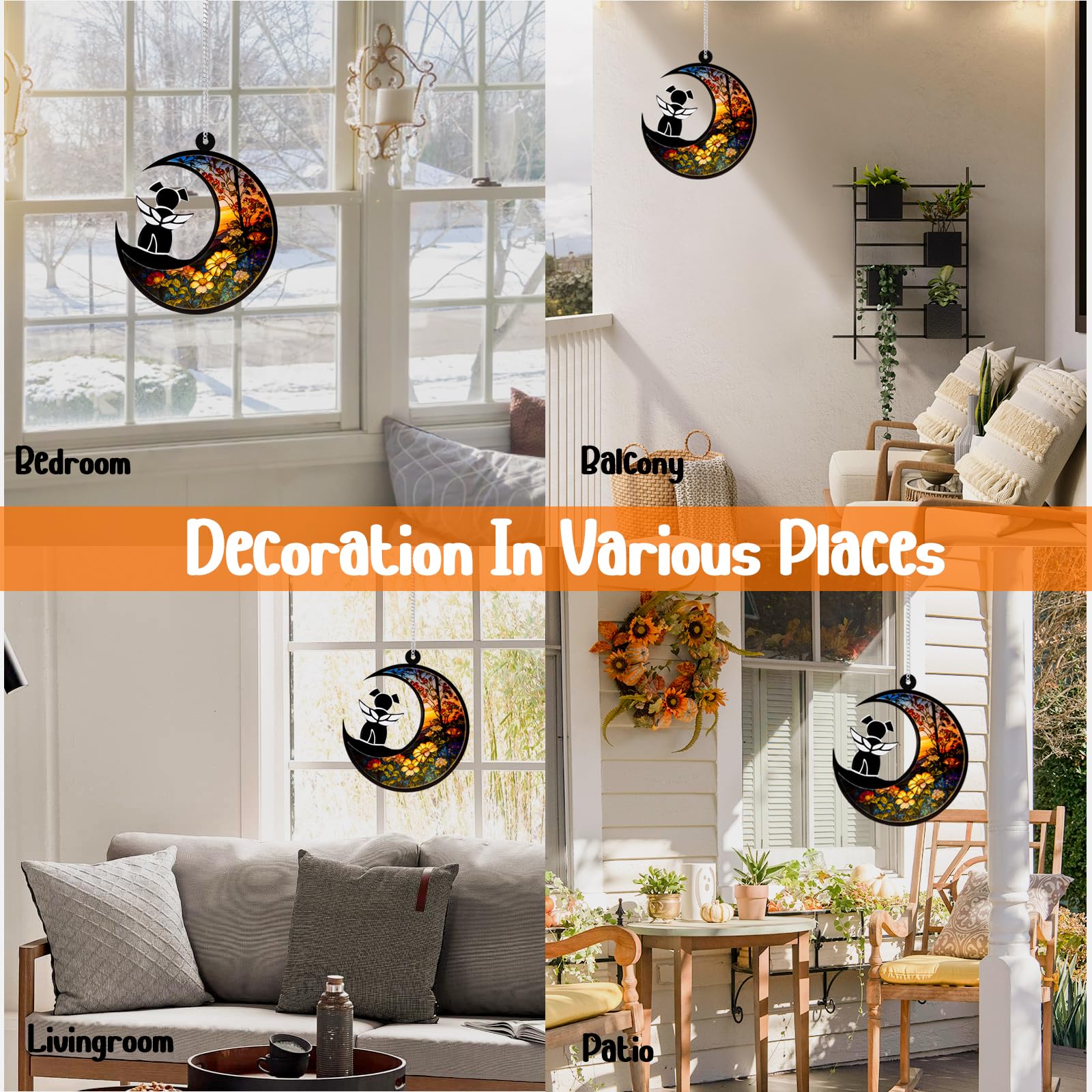 DeerZone dog memorial suncatcher window display captures sunlight beautifully