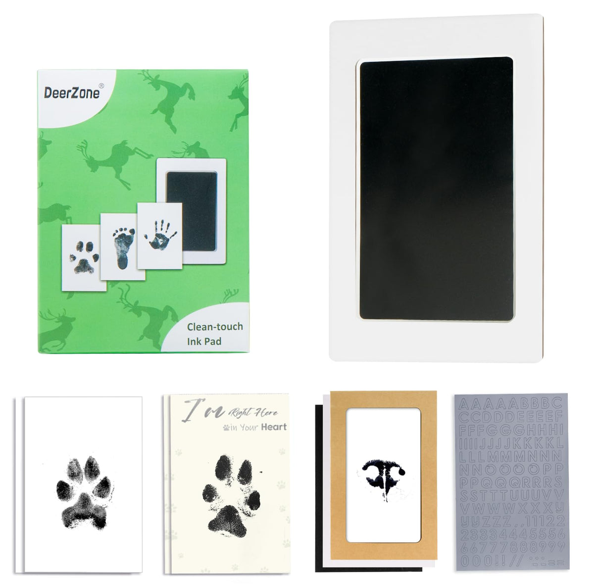DeerZone Inkless Paw Print Kit dog paw print captured mess-free keepsake