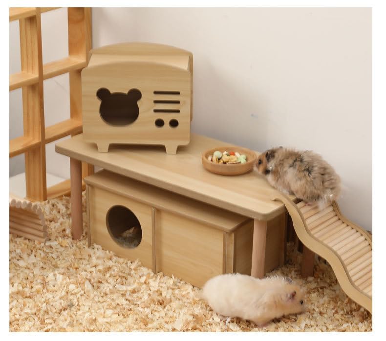 DEFKIYT hamster play wooden platform waterproof surface easy to wipe clean