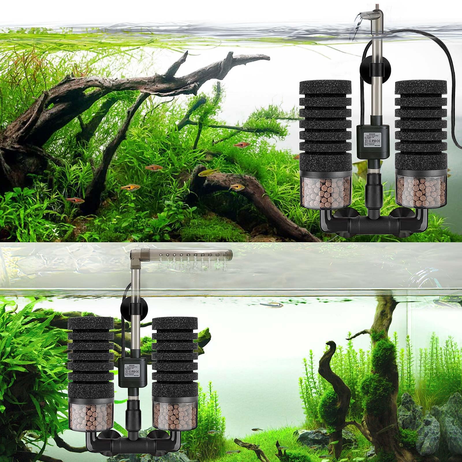 DEGGOX 10-20 gallon tank setup supports small freshwater and shrimp habitats