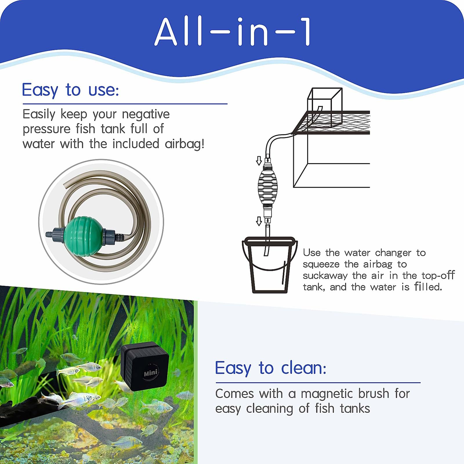 DEGGOX clear-fish-elevator-view offers crystal-clear observation above the water line.