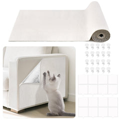Deisunpet couch scratch protector laid flat on off-white fabric offers durable protection for daily cat use.