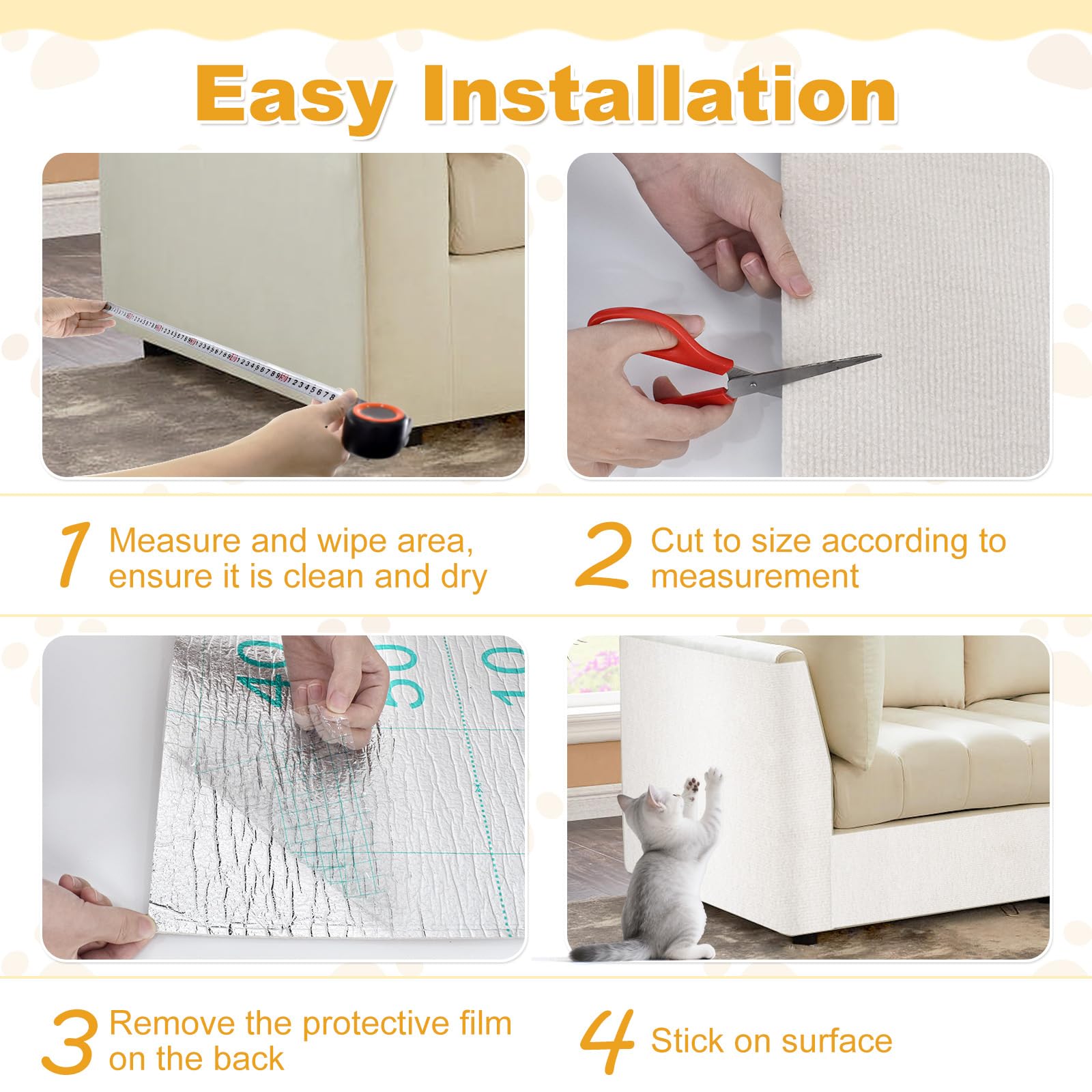 Deisunpet DIY mat cuts to size for versatile feline protection.