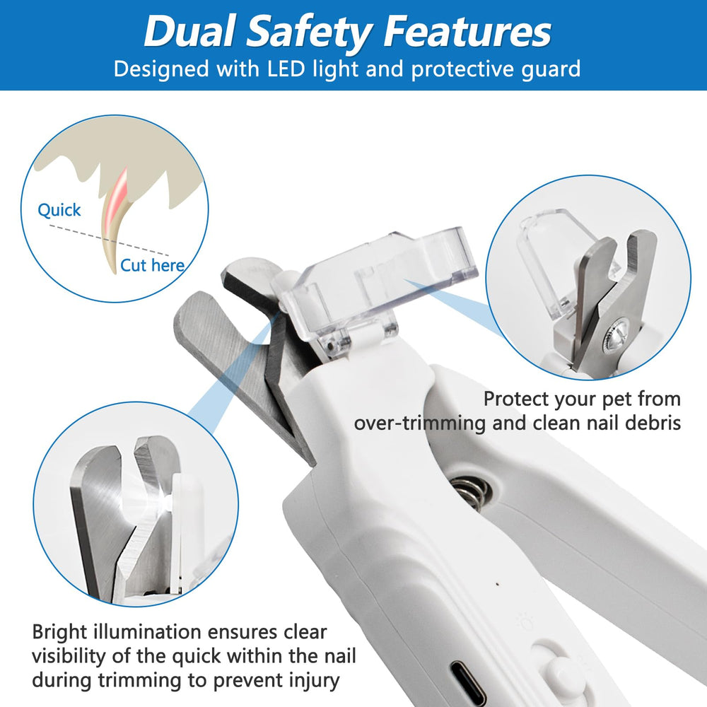 Deisunpet LED lighting improves nail visibility during trimming.