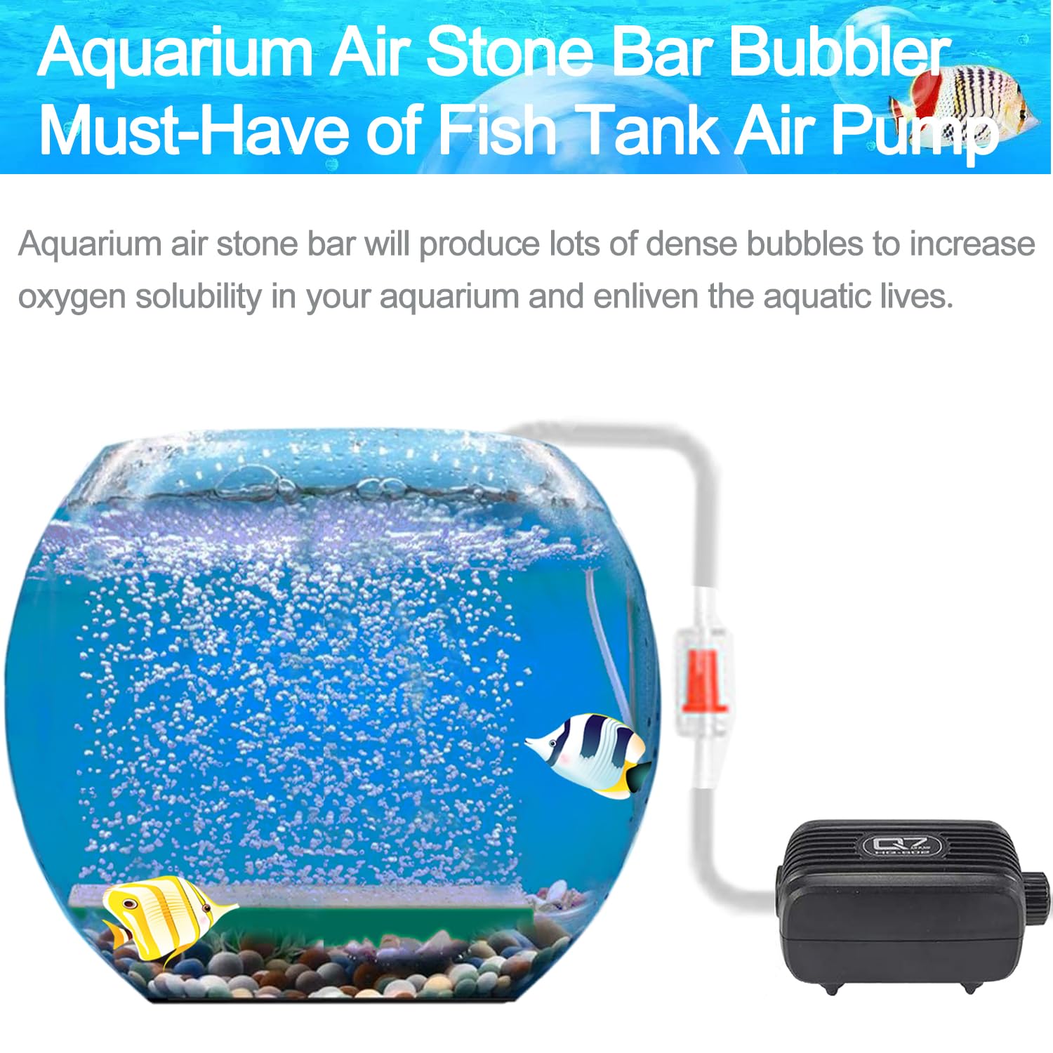 DeKago mineral airstone with green base safe for fish and roots